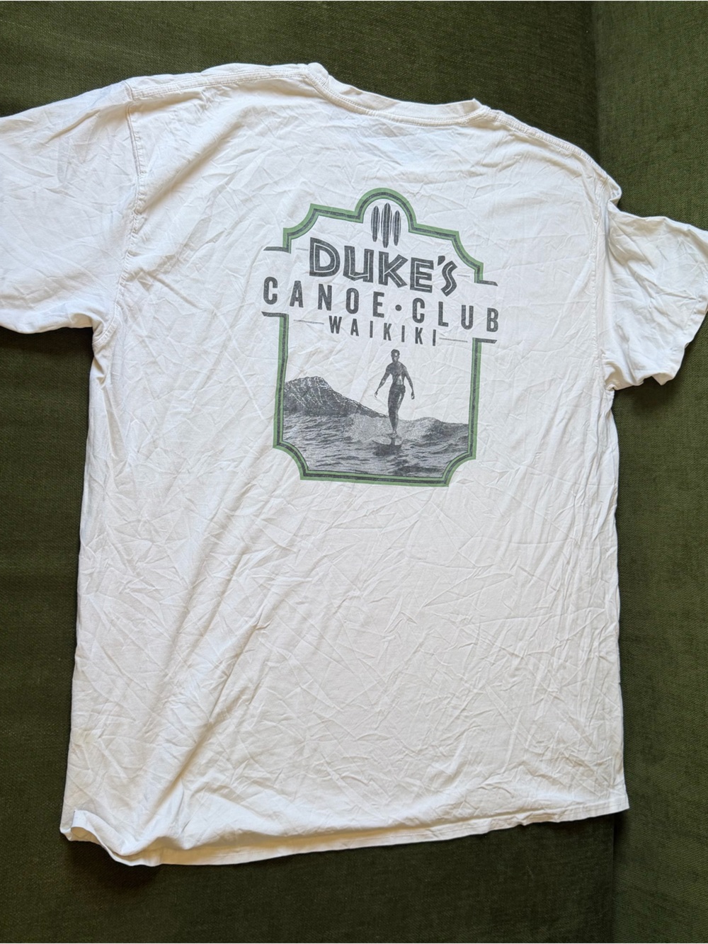 Duke's Canoe Club Waikiki White Graphic Short Sleeve Tee